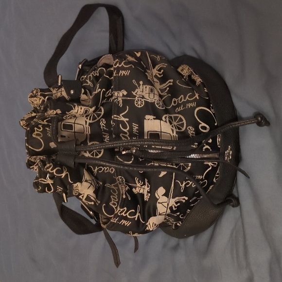 Coach Black and White Graphic Backpack/Body Bag - Picture 1 of 9